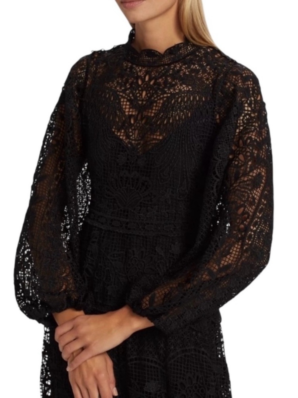 FARM Rio Guipure Long Sleeve Maxi Dress NWT - Size Medium - Picture 2 of 9